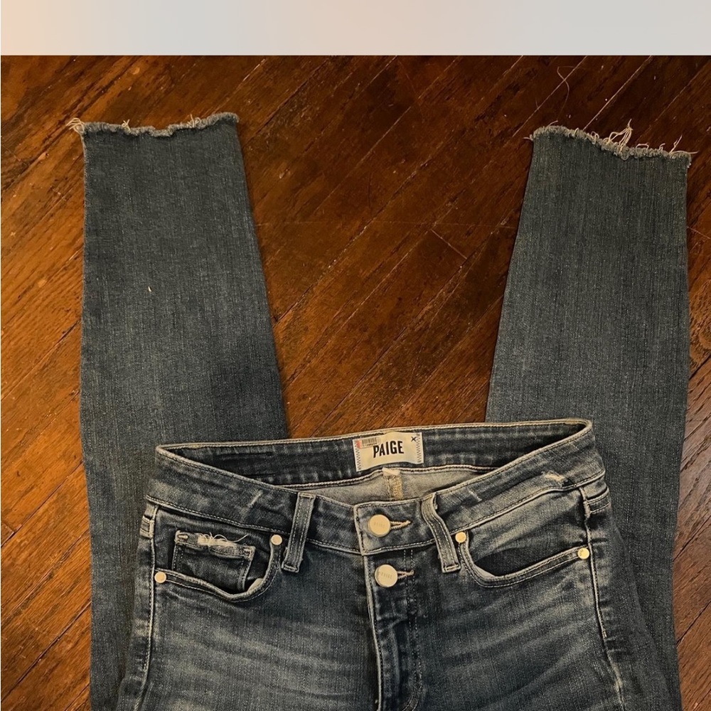 PAIGE Gray Ankle Cropped Jeans